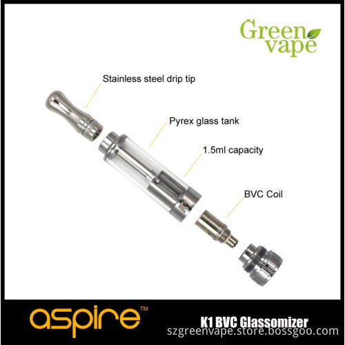 In stock wholesale original Aspire BVC clearomizer, Aspire K1 clearomizer 1.5 ml